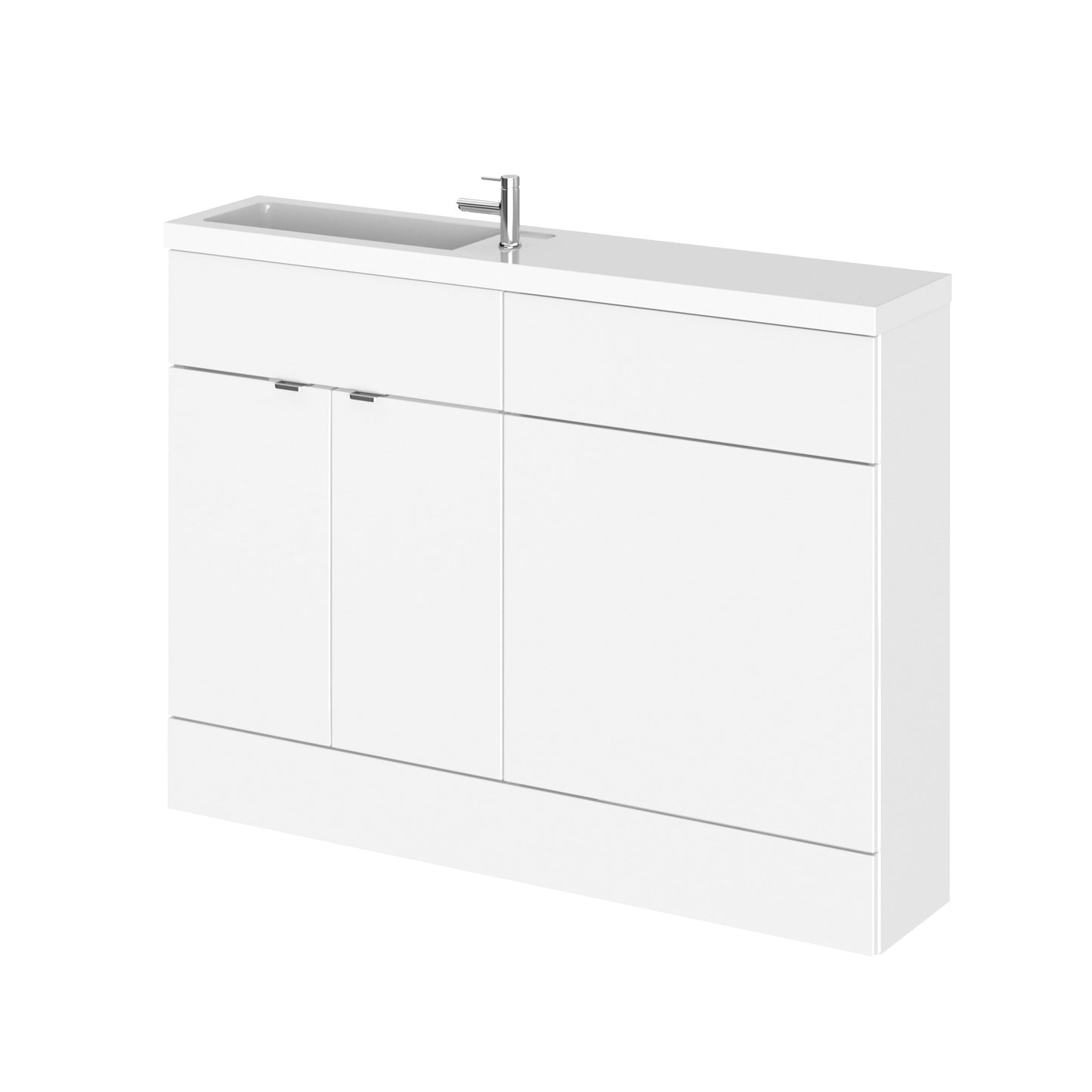 Hudson Reed Fusion Compact 1200mm Floor Standing 2 Door Vanity Basin & Toilet Combination Unit