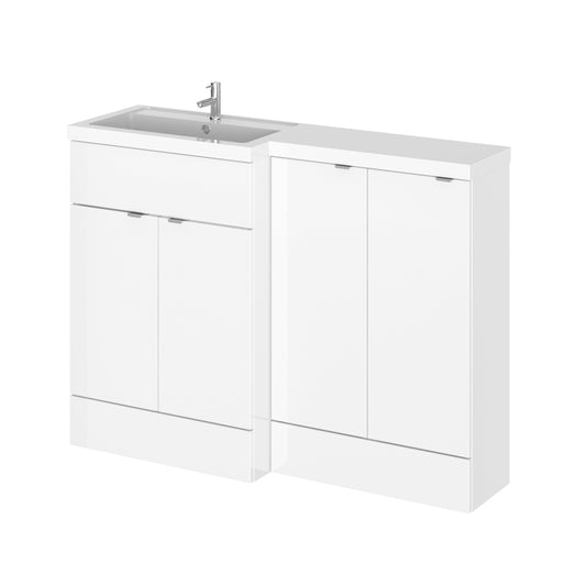 Hudson Reed Fusion 1200mm 2 Door Floor Standing Left Hand Vanity Basin Unit With Handles