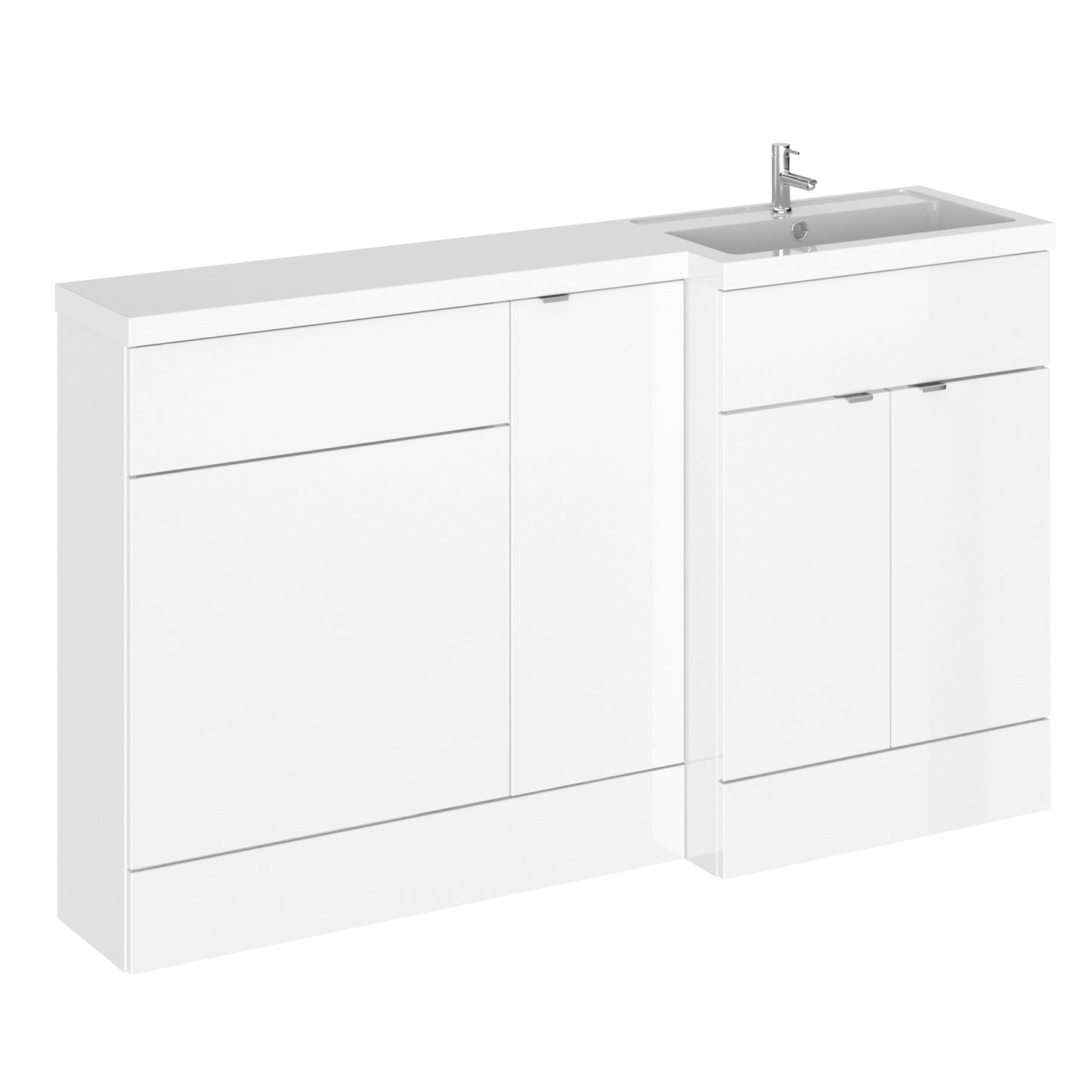 Hudson Reed Fusion 1500mm Floor Standing Right Hand 2 Door Vanity Basin & Toilet Combination Unit