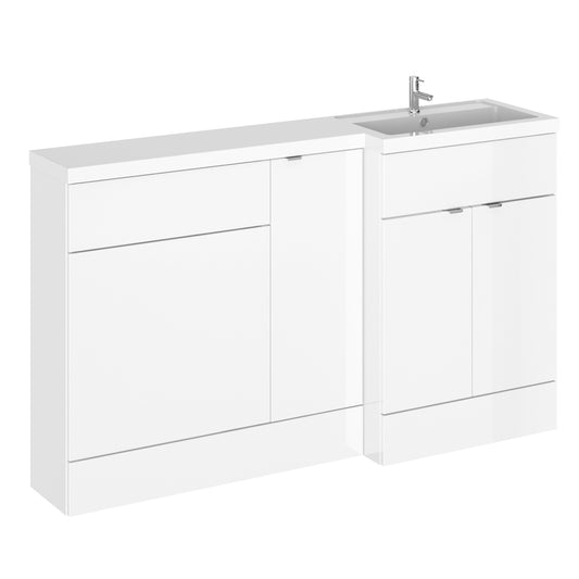 Hudson Reed Fusion 1500mm Floor Standing Right Hand 2 Door Vanity Basin & Toilet Combination Unit