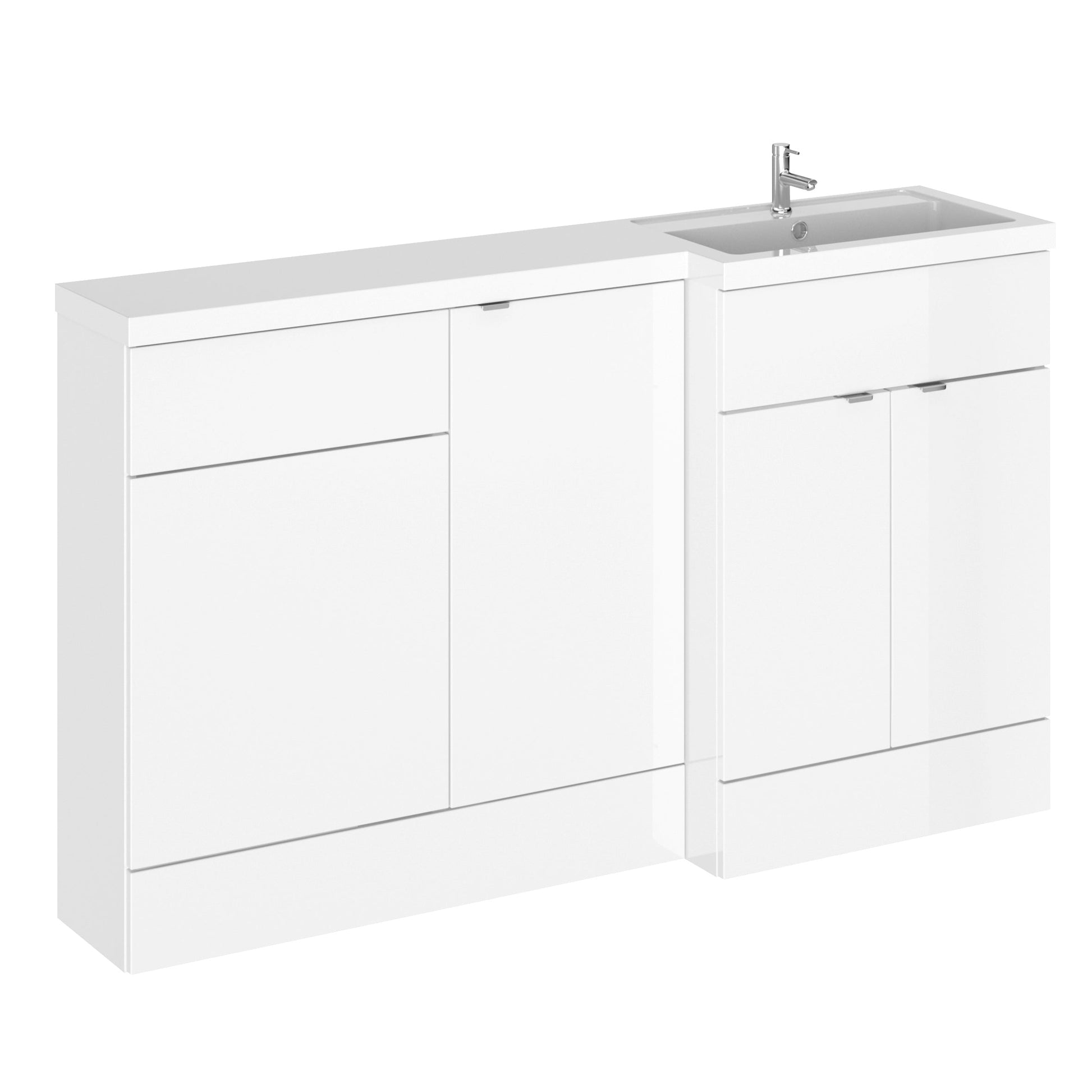Hudson Reed Fusion 1500mm Floor Standing 2 Door Right Hand Vanity Basin & Toilet Combination Unit