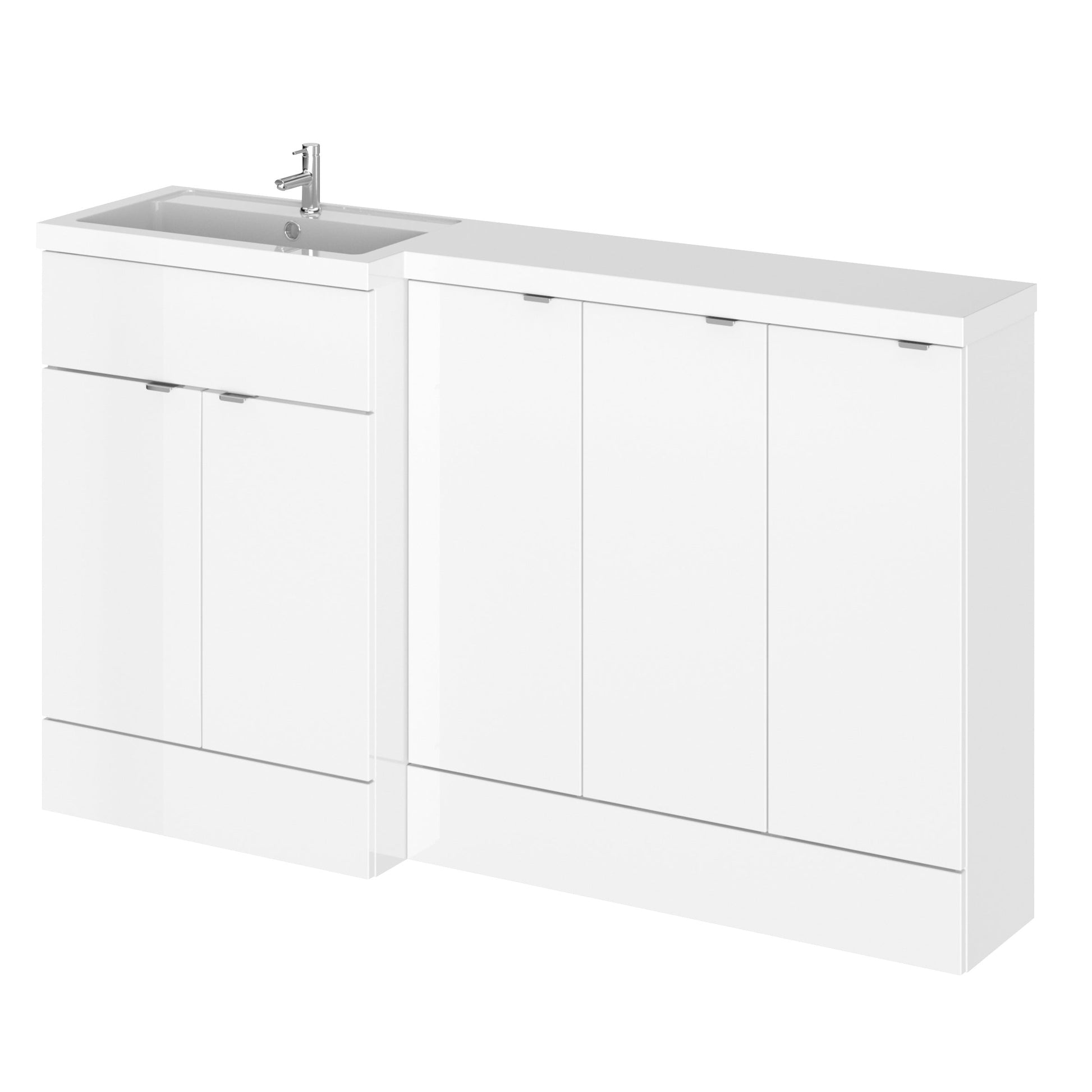 Hudson Reed Fusion 1500mm Floor Standing 2 Door Left Hand Vanity Basin Combination With Handles