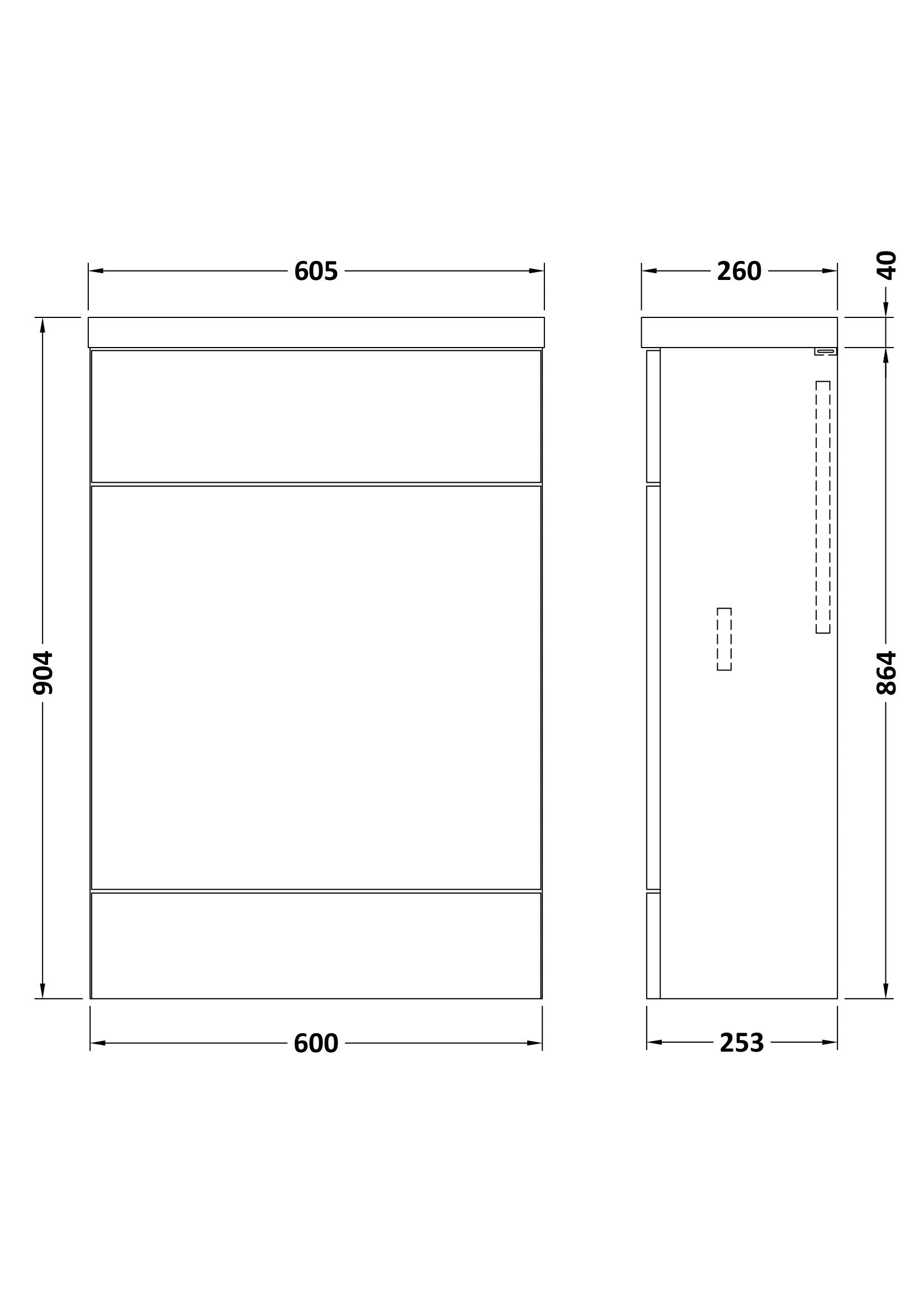 Hudson Reed Fusion Compact 600mm Gloss White Floor Standing Toilet Unit With Polymarble Top