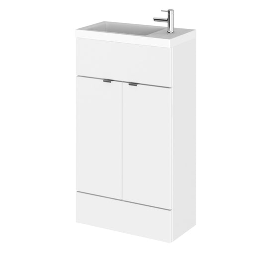 Hudson Reed Fusion Compact 500mm Floor Standing 2 Door Vanity Unit With Polymarble Basin