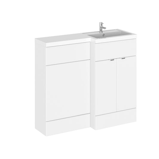Hudson Reed Fusion 1000mm Floor Standing 2 Door Vanity Basin & Toilet Right Hand Combination Ready Built