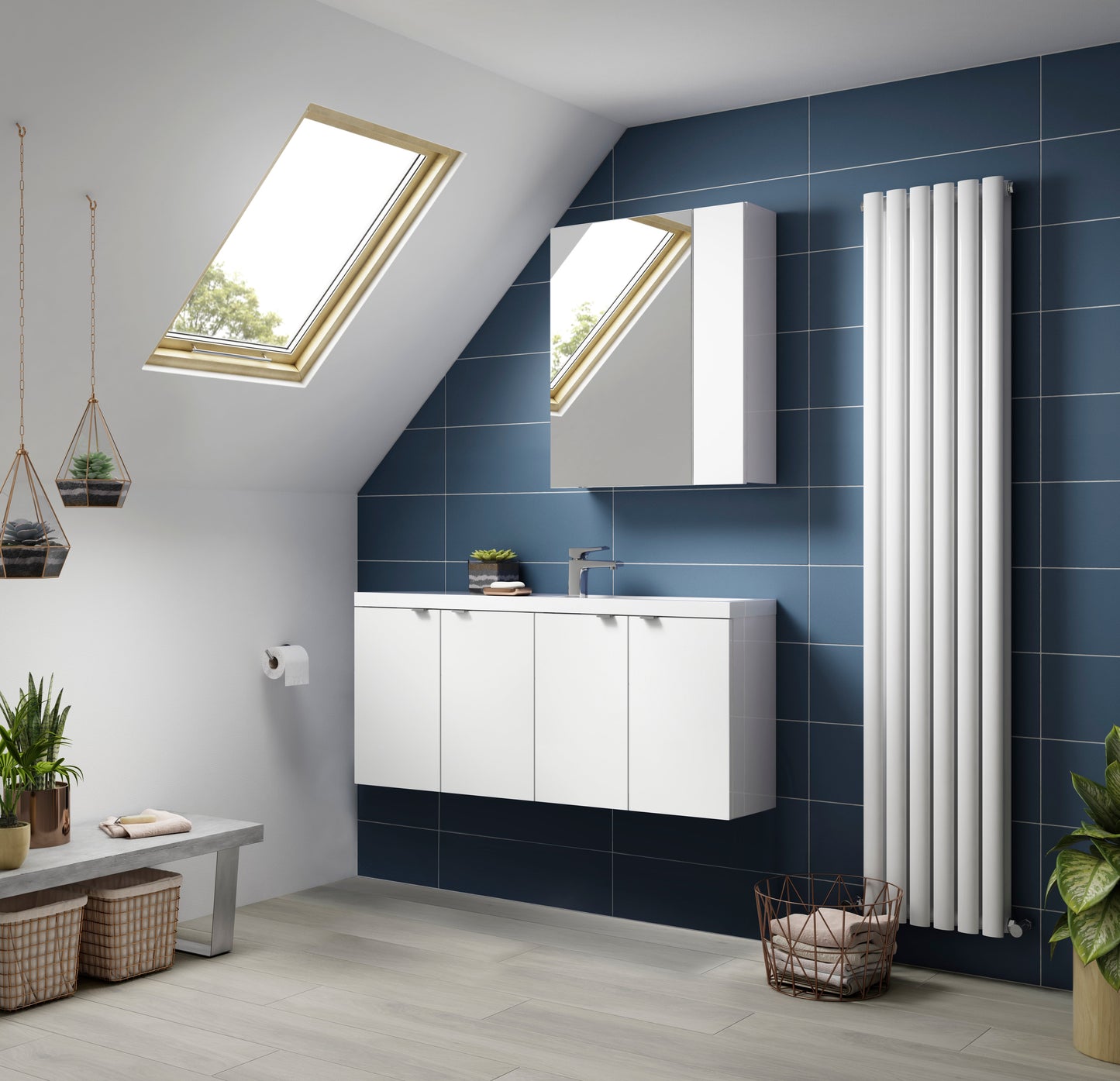 Fusion Fitted Wall Hung 2 Door Mirror Unit (75/25) 600mm