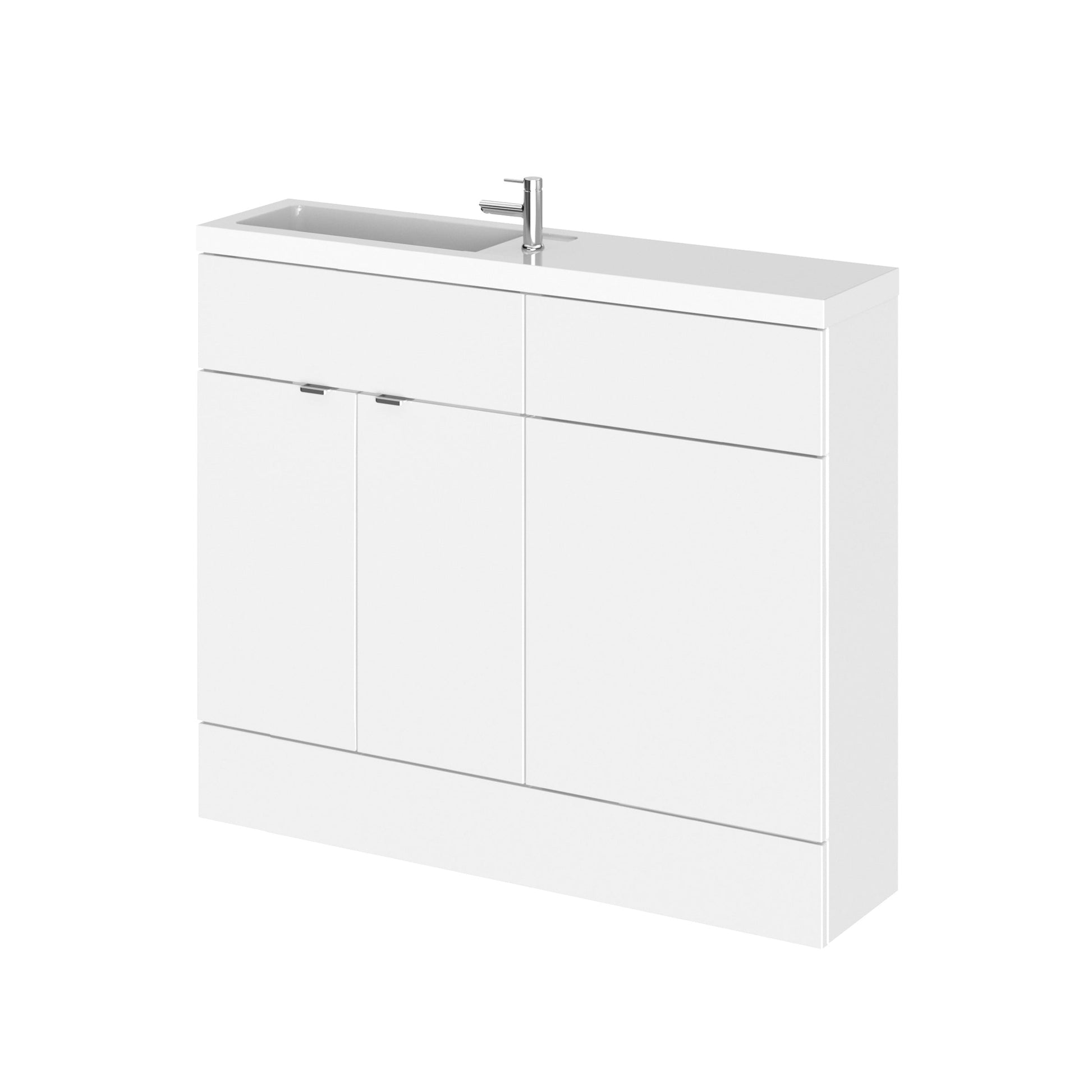 Hudson Reed Fusion Compact 1000mm Floor Standing 2 Door Vanity Unit & Toilet Combination With Handles