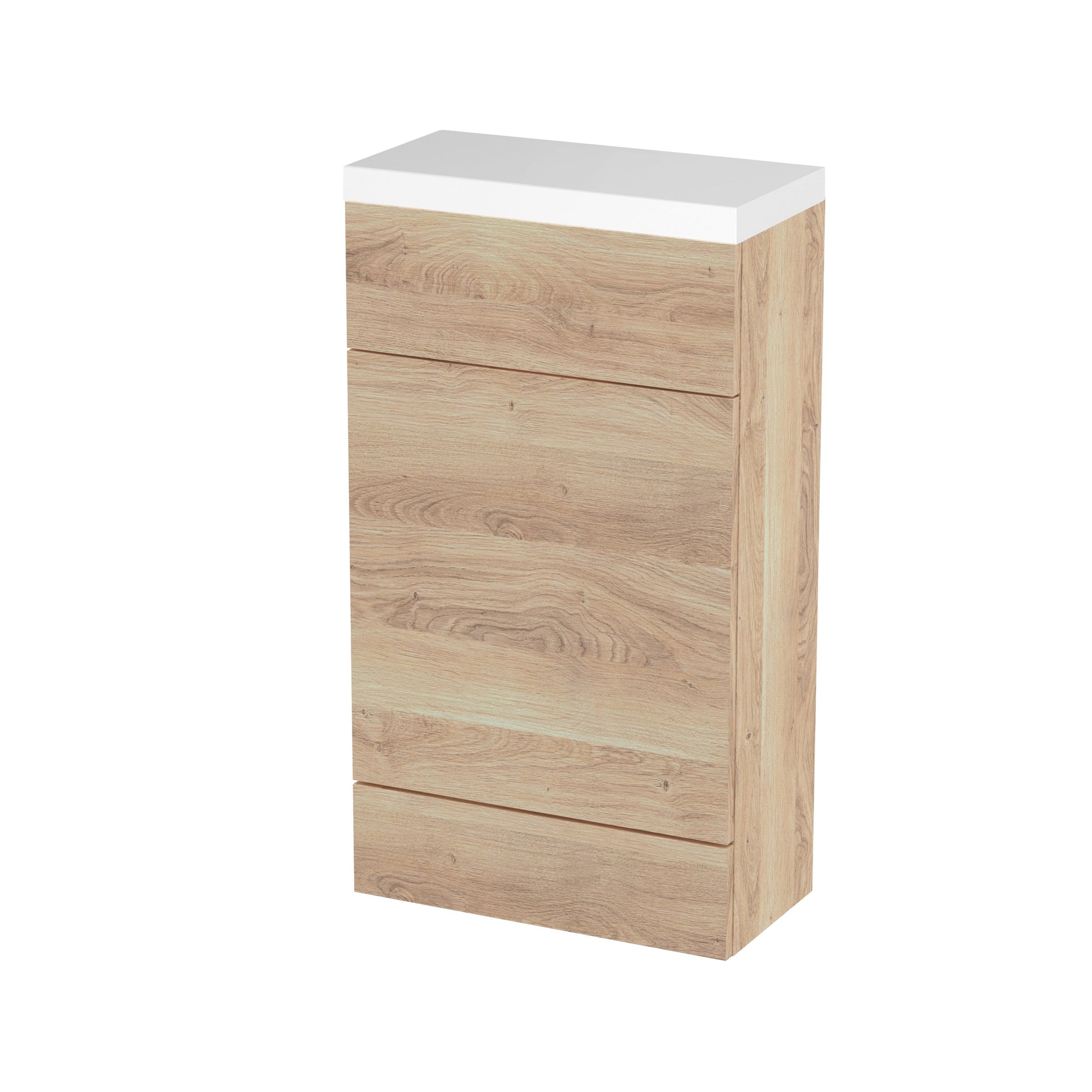 Hudson Reed Fusion 500mm Compact Bleached Oak Toilet Unit & Polymarble Top