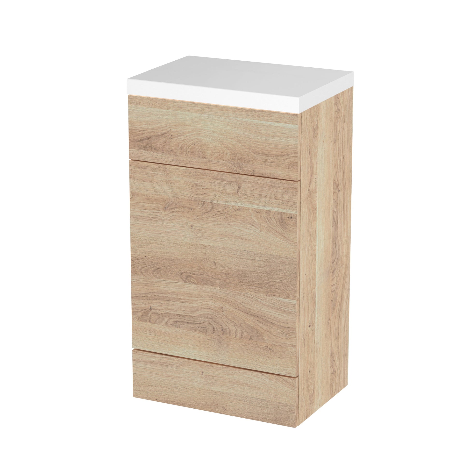 Hudson Reed Fusion 500mm Bleached Oak Toilet Unit with Polymarble Top