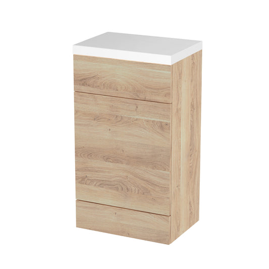 Hudson Reed Fusion 500mm Bleached Oak Toilet Unit with Polymarble Top