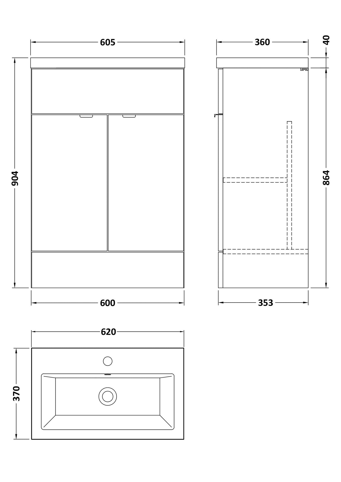 Hudson Reed Fusion 600mm Bleached Oak Vanity Unit & Basin Ready-Built