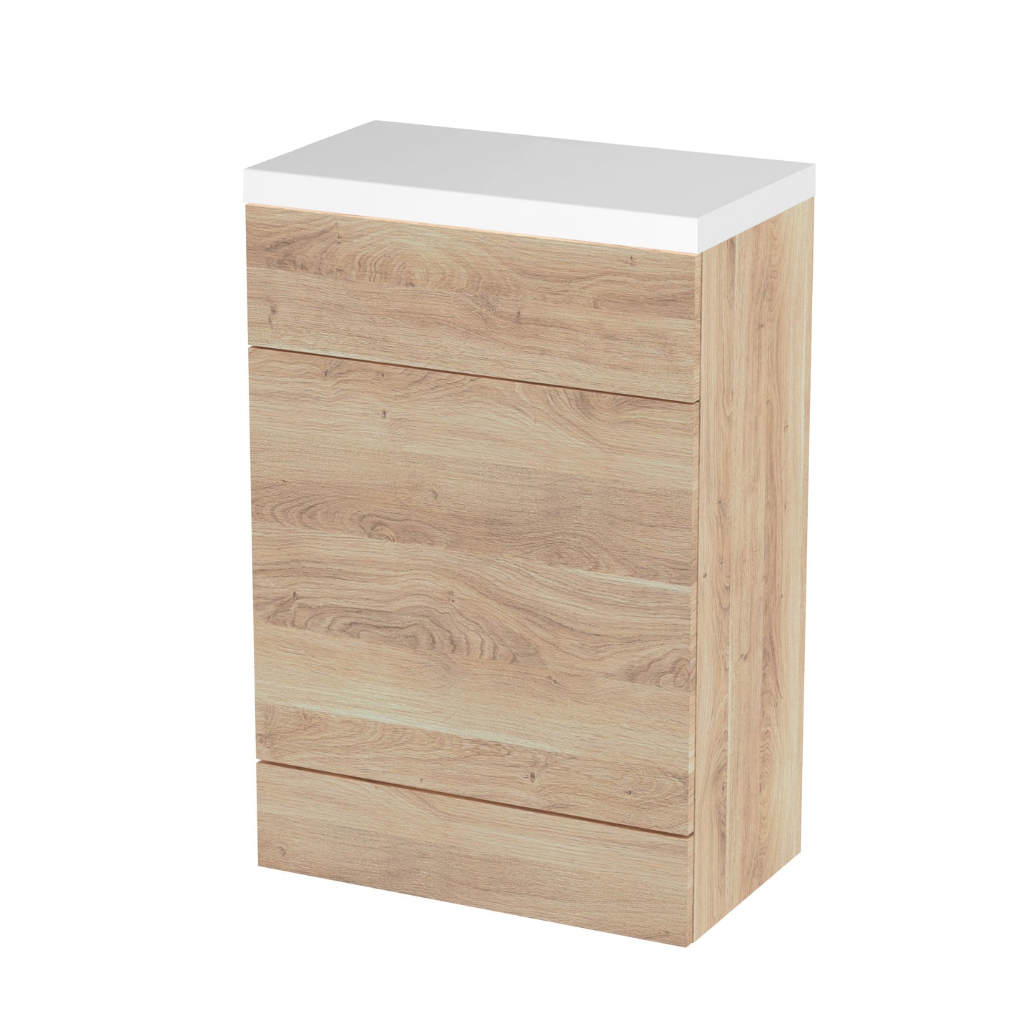 Hudson Reed Fusion 600mm Bleached Oak Toilet Unit With Polymarble Top