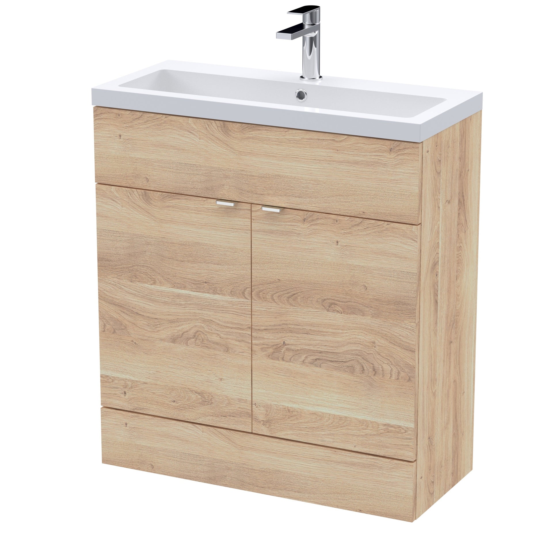 Hudson Reed Fusion 800mm Bleached Oak Vanity Unit & Basin With Handles