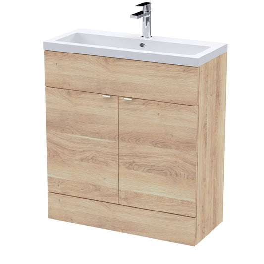 Hudson Reed Fusion 800mm Bleached Oak Vanity Unit & Basin With Handles