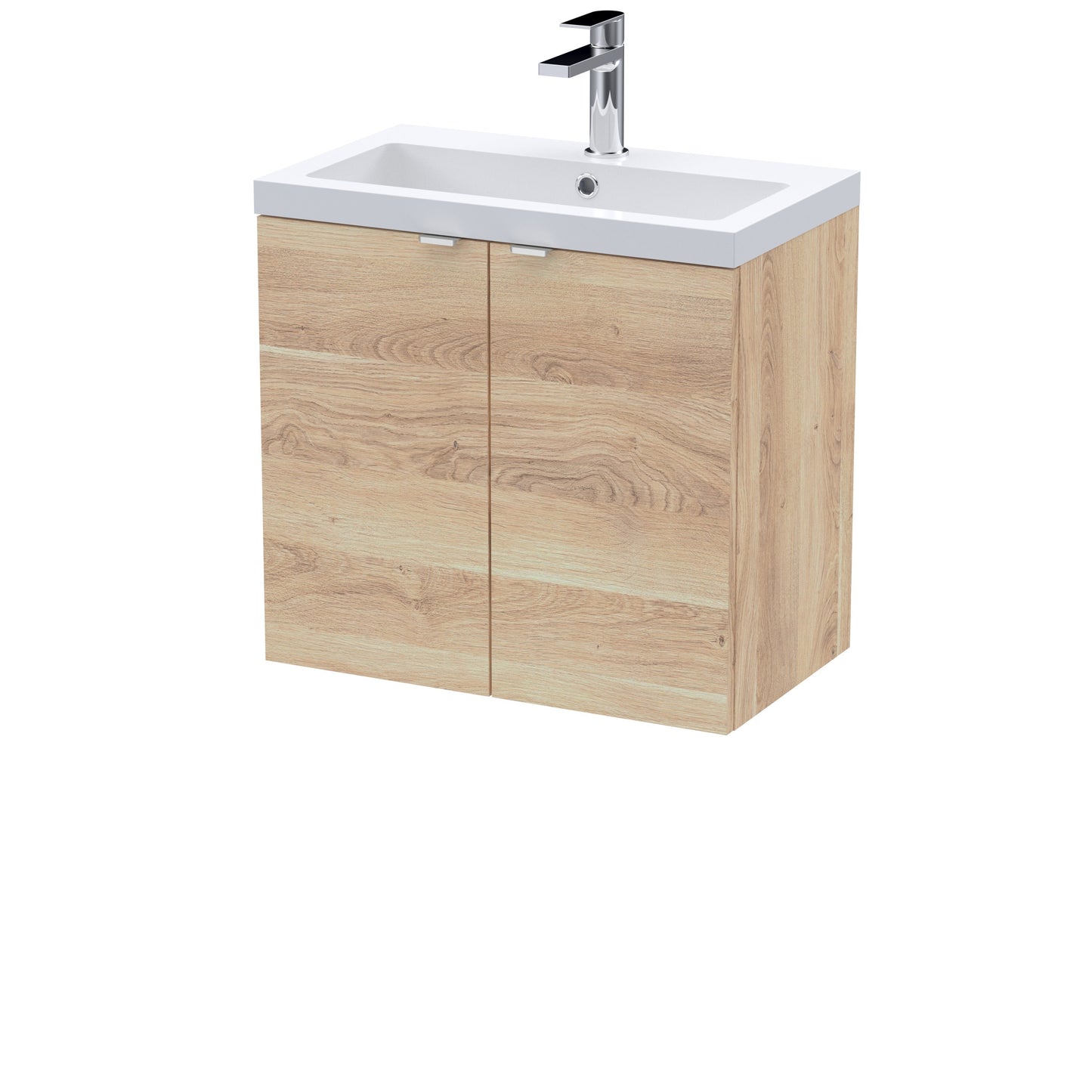 Hudson Reed Fusion 600mm Bleached Oak 2-Door Wall Hung Unit & Basin