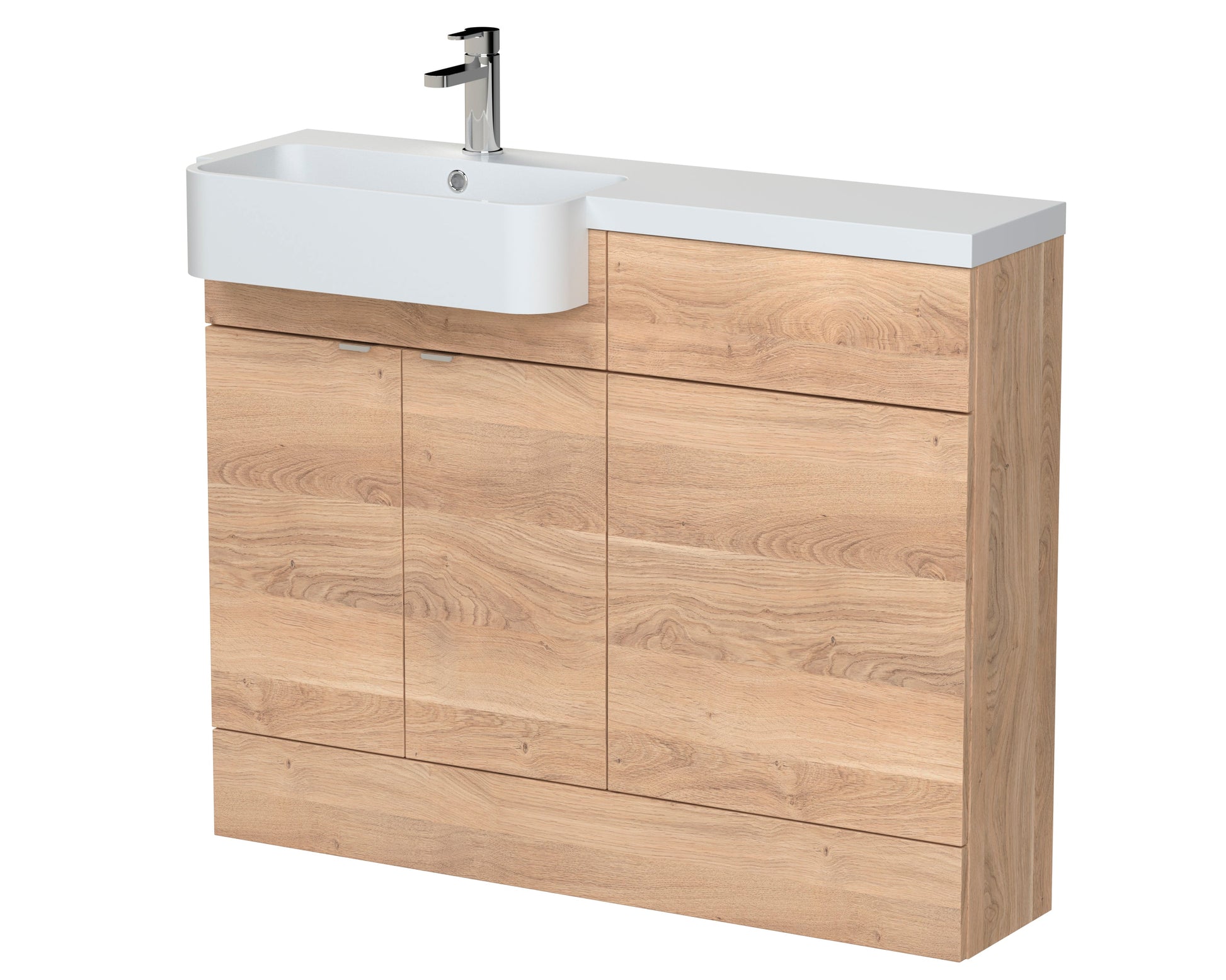 Hudson Reed Fusion 1100mm Combination Unit With Left Hand Semi Recessed Basin