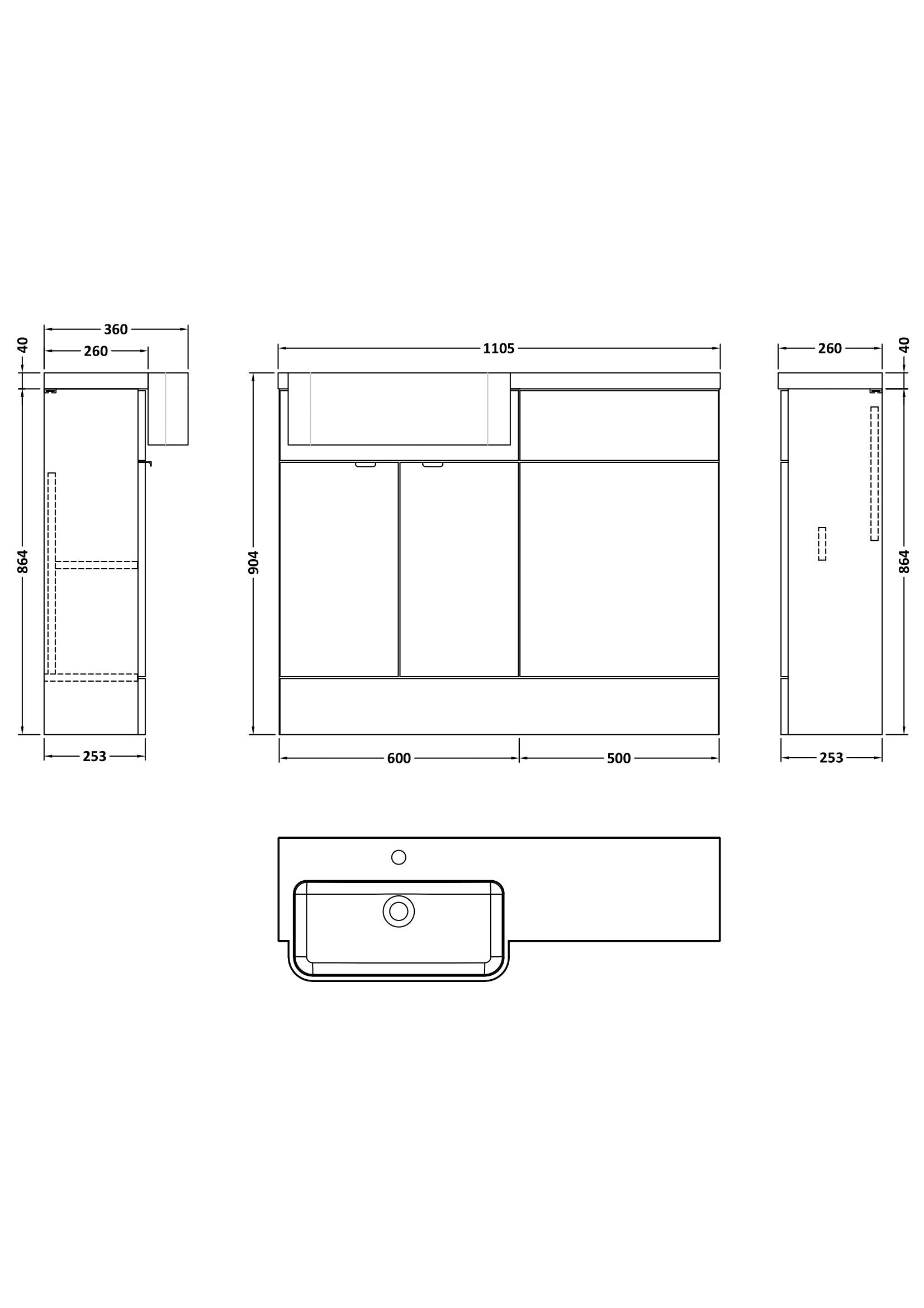 Hudson Reed Fusion 1100mm Pebble Grey Left Hand Semi Recessed Combination Unit with Soft Close Doors & Handles