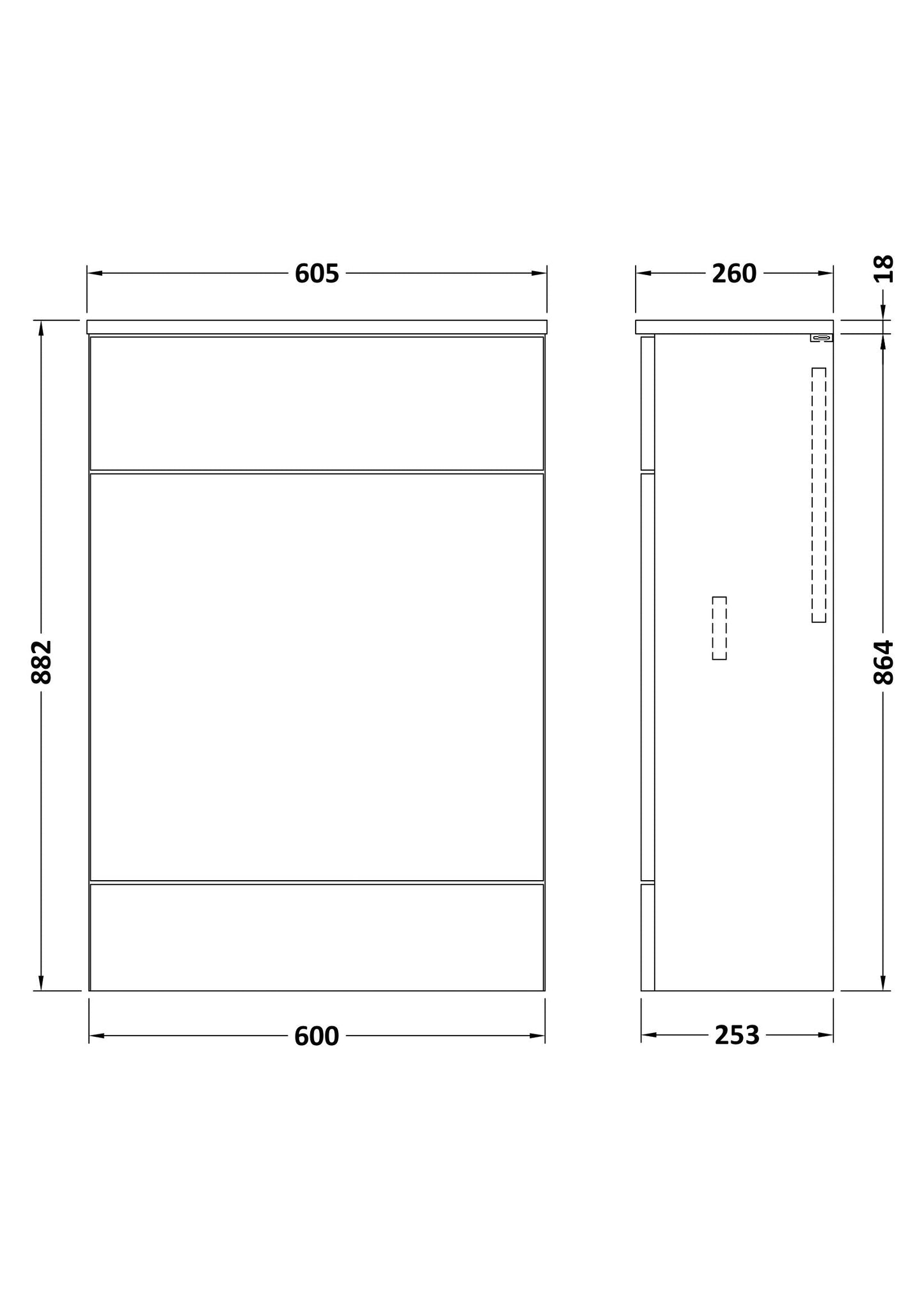 Hudson Reed Fusion 600mm Floor Standing Toilet Unit with Coordinating Top
