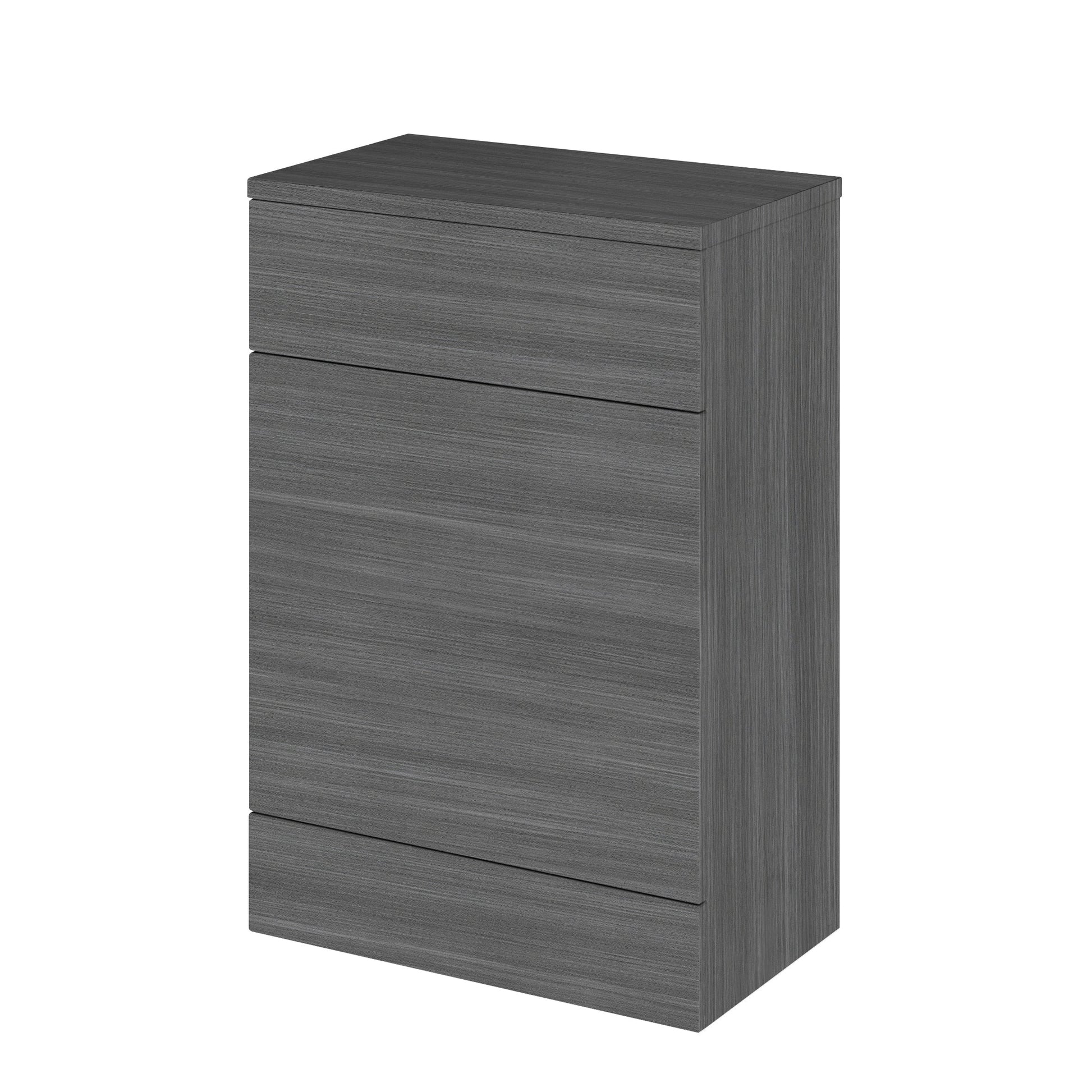 Hudson Reed Fusion 600mm Anthracite Woodgrain Floor Standing Toilet Unit With Coordinating Top