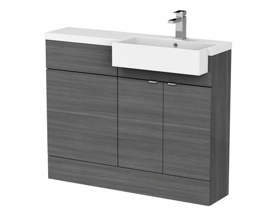Hudson Reed Fusion 1105mm Floor Standing 2 Door Vanity Toilet & Right Hand Basin Combination