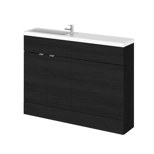 Hudson Reed Fusion 1200mm Charcoal Black Floor Standing 2 Door Vanity Basin & Toilet Combination Unit