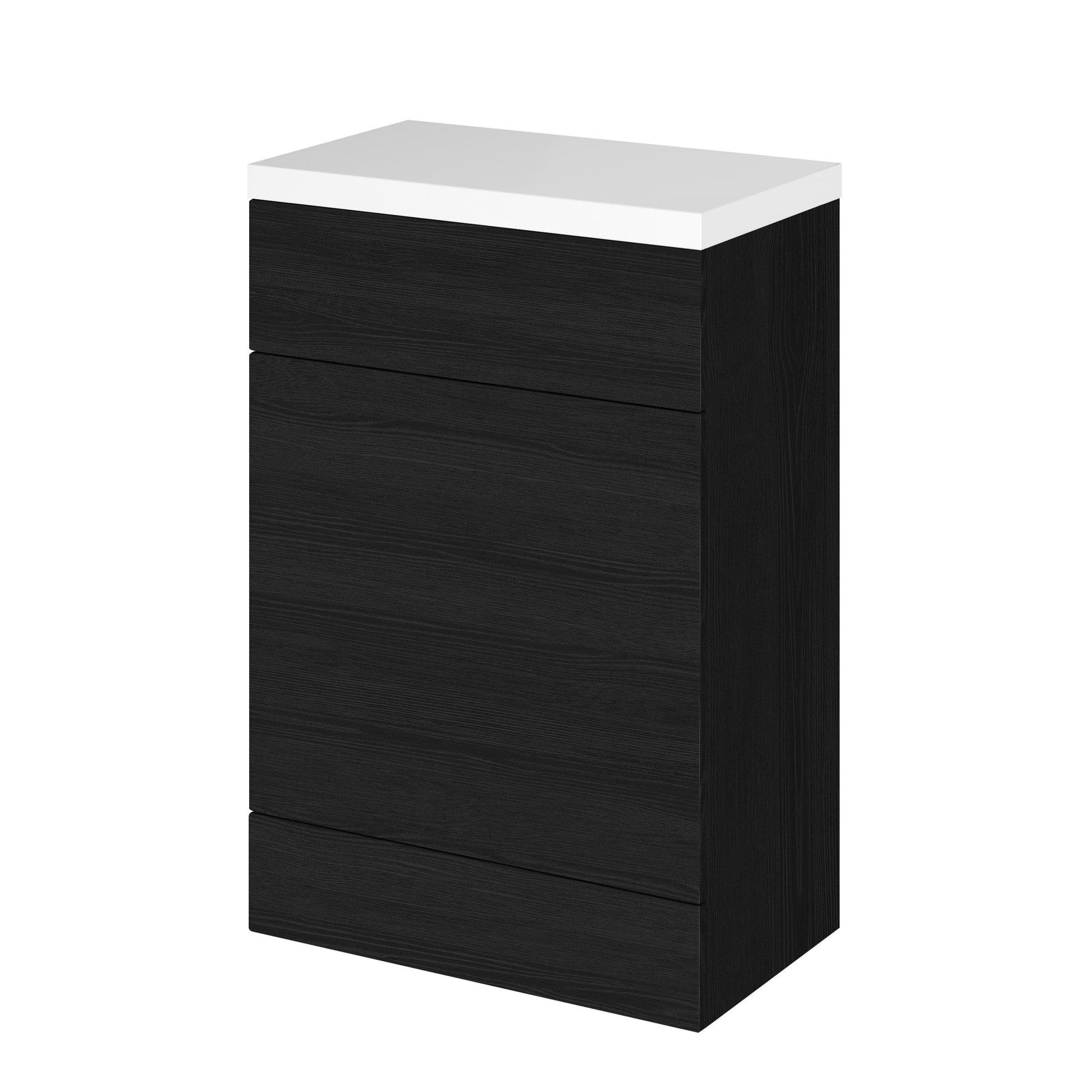 Hudson Reed Fusion 600mm Charcoal Black Floor Standing Toilet Unit With Polymarble Top
