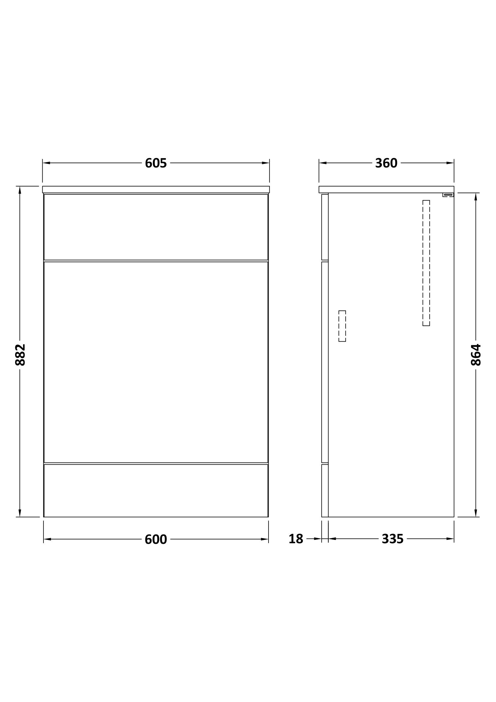 Hudson Reed Fusion 600mm Charcoal Black Rigid Floor Standing Toilet Unit With Coordinating Top