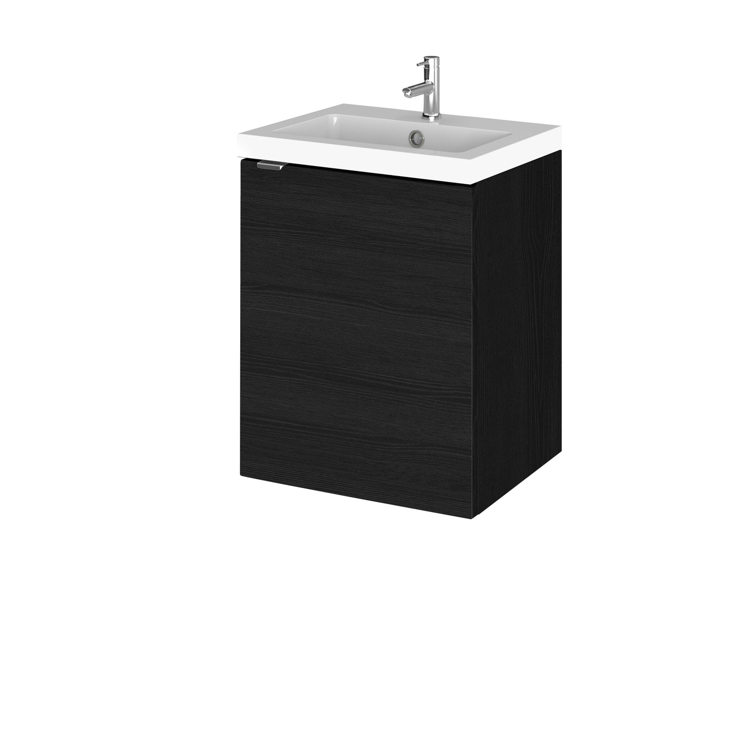 Hudson Reed Fusion 400mm Charcoal Black Wall Hung 1 Door Vanity Unit & Basin