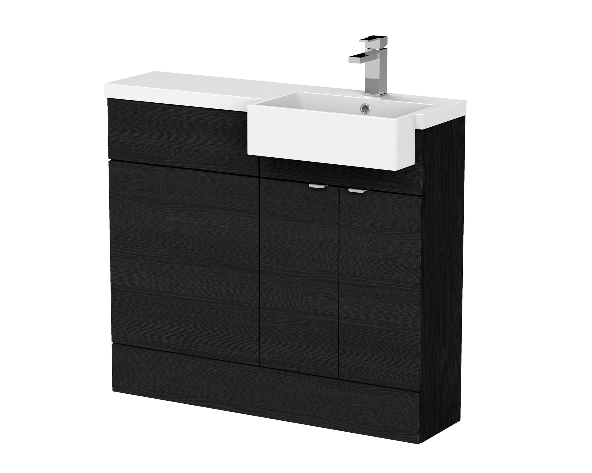 Hudson Reed Fusion 1000mm Charcoal Black Floor Standing Vanity Unit & Toilet Combination With Soft Close Doors