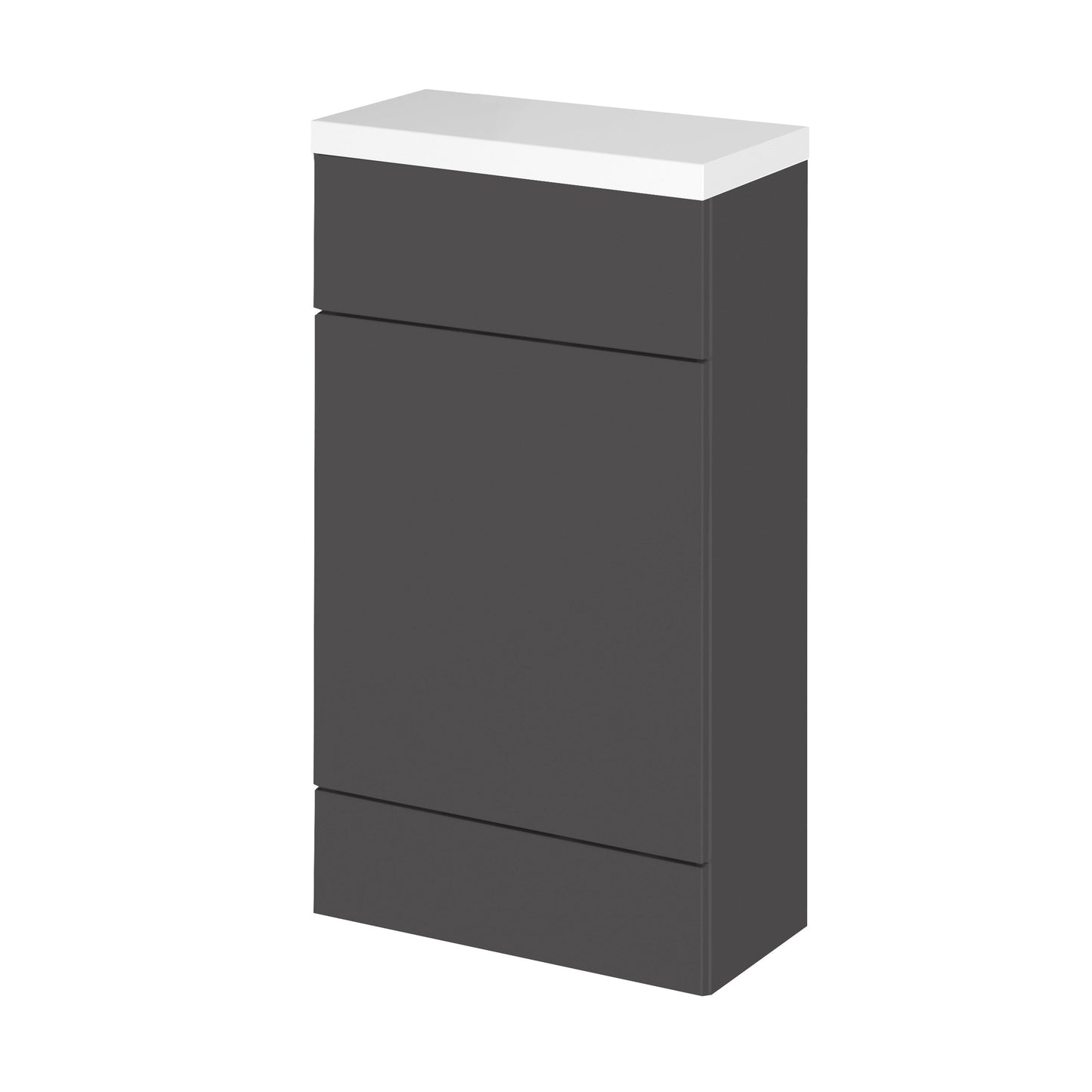 Hudson Reed Fusion Compact 505mm Gloss Grey Floor Standing Toilet Unit & Top