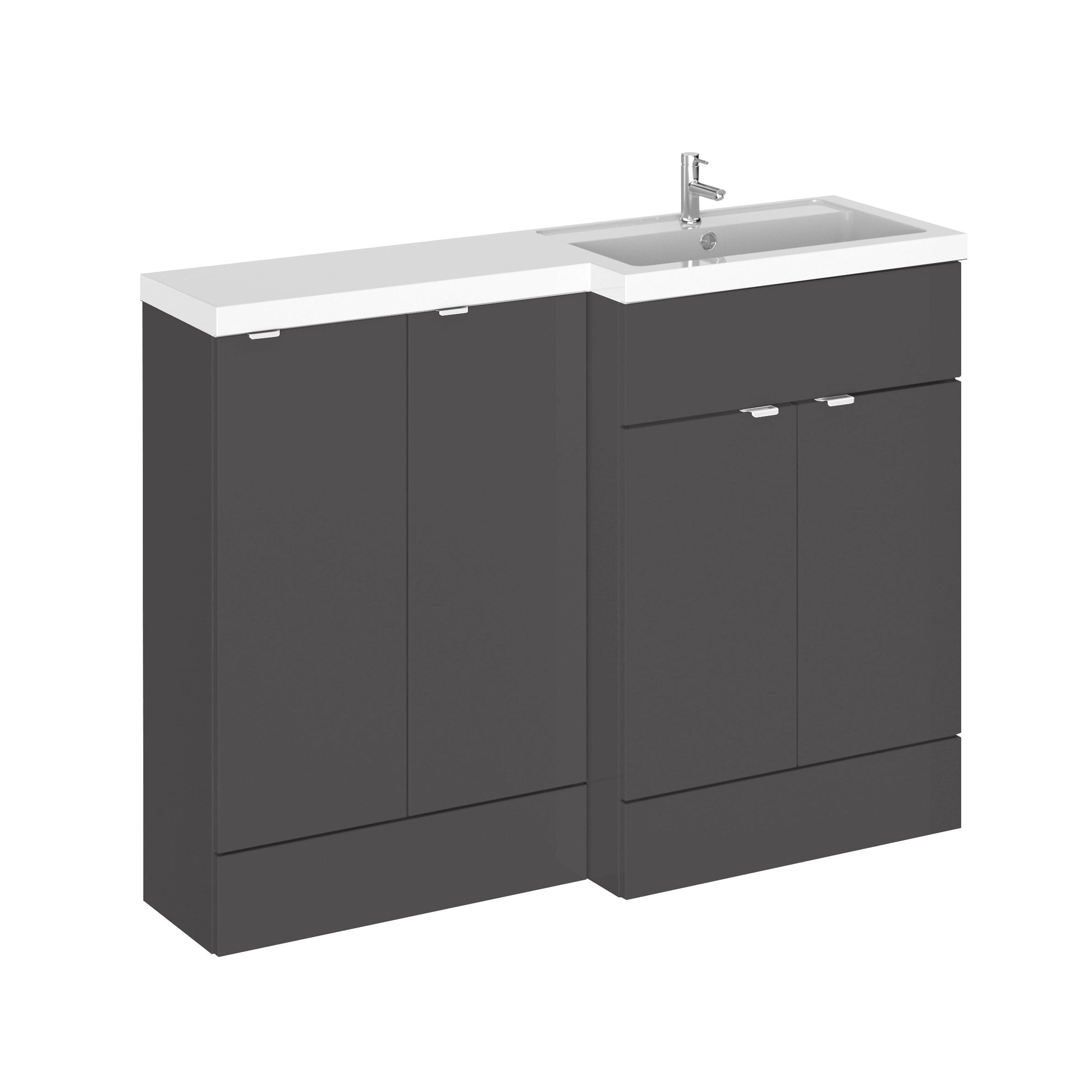 Hudson Reed Fusion 1200mm Floor Standing 4 Door Right Hand Vanity Basin Combination