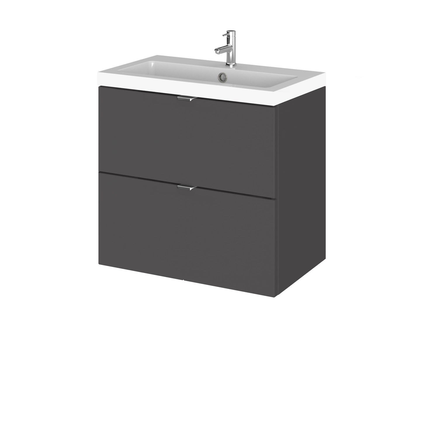 Hudson Reed Fusion 600mm Wall Hung 2 Drawer Vanity Unit With Basin With Soft Close Drawers