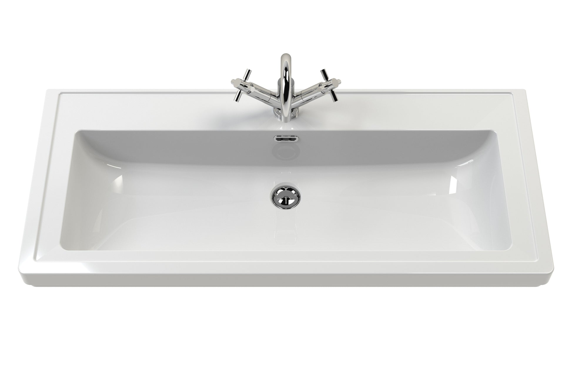 Hudson Reed Bexley 600mm Floor Standing 1 Drawer Vanity Unit with 1 Tap Hole Fireclay Basin