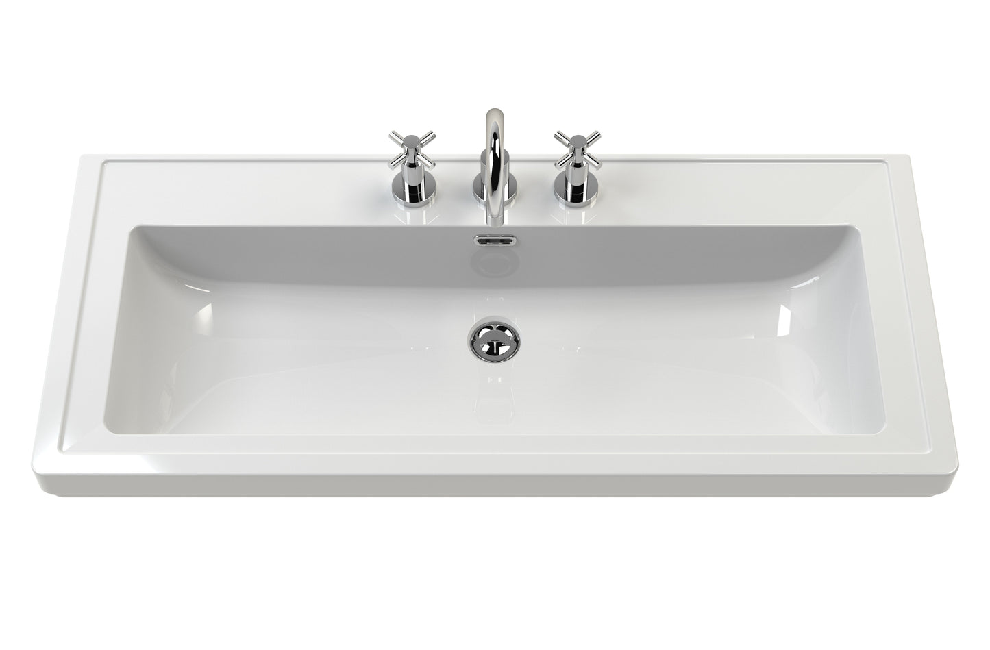 Hudson Reed Old London 1000mm Storm Grey 2-Door 3 Taphole Floor Standing Vanity Unit With Fireclay Basin