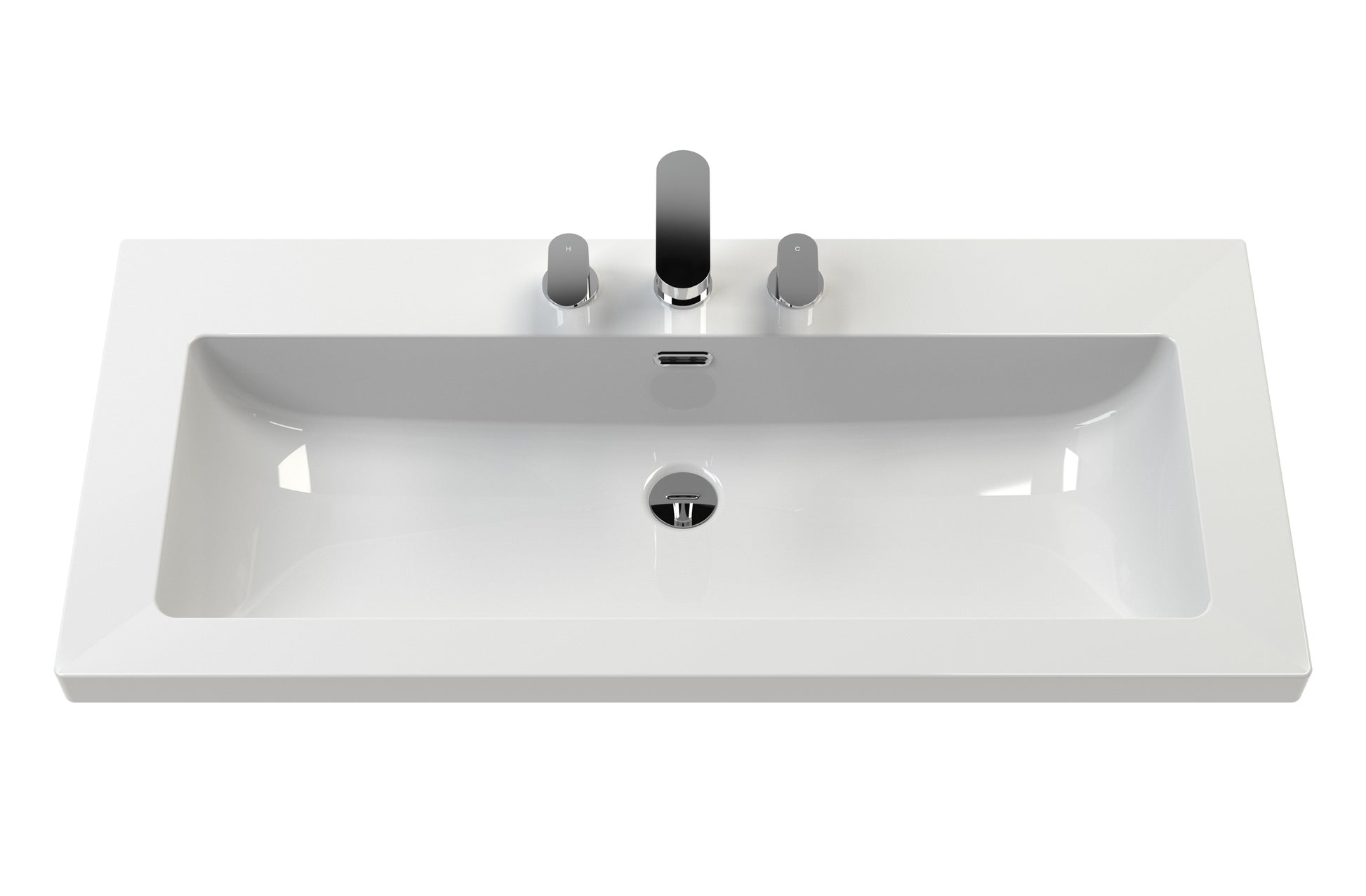 Hudson Reed Bexley 800mm Pure White Traditional Floor Standing Vanity Unit With 3 Tap Hole Basin