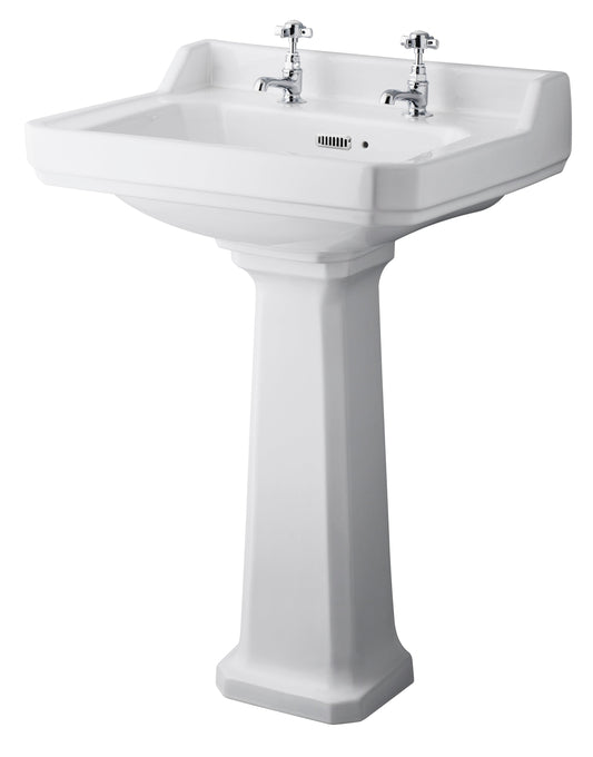 Richmond 600mm Basin & Pedestal 2 Tap Hole