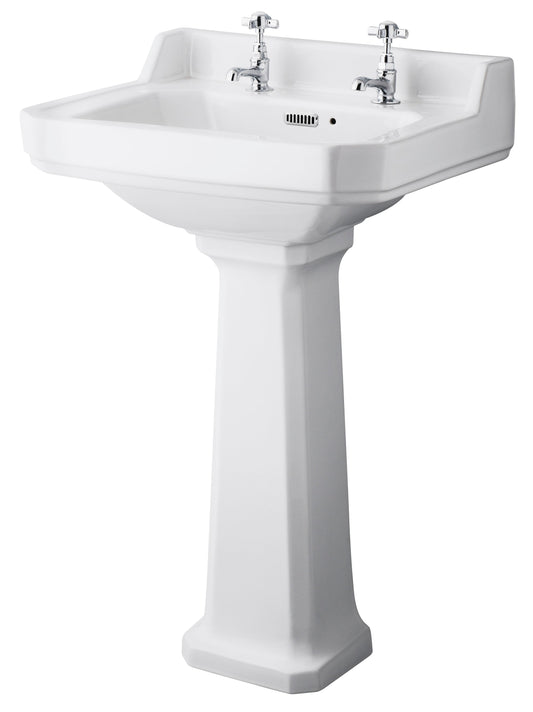 Richmond 560mm 2 Tap Hole Basin & Comfort Height Pedestal