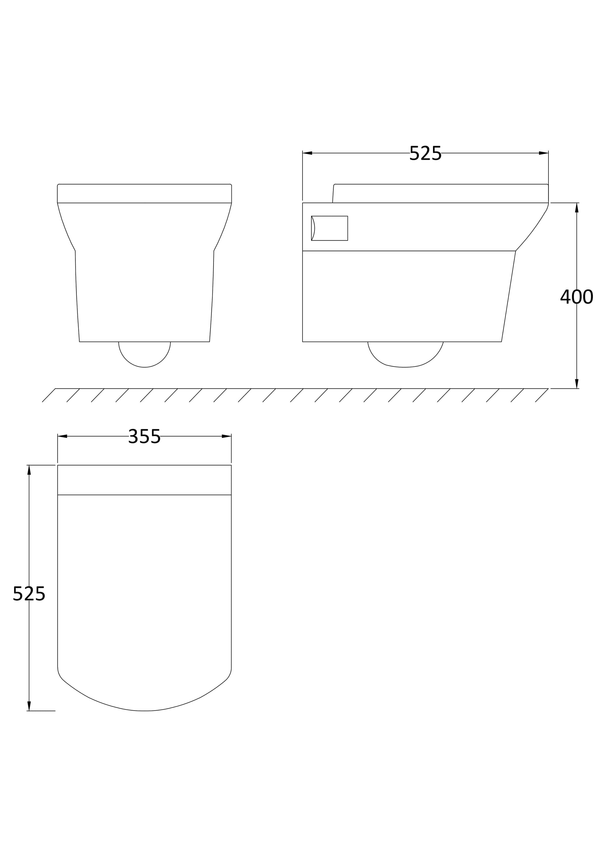 Hudson Reed Maya Square Wall Hung Toilet Pan With Soft Close Seat