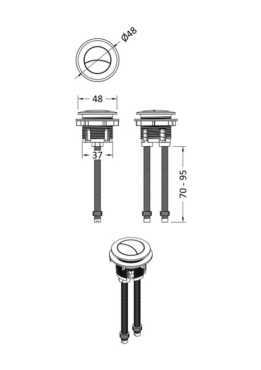 Matt White Cistern Push Button