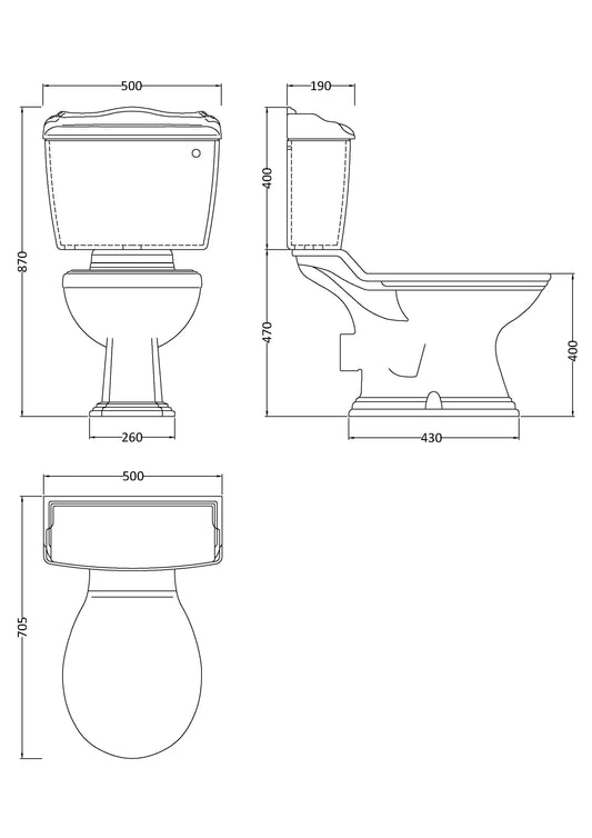Hudson Reed Chancery Traditional Close Coupled Toilet