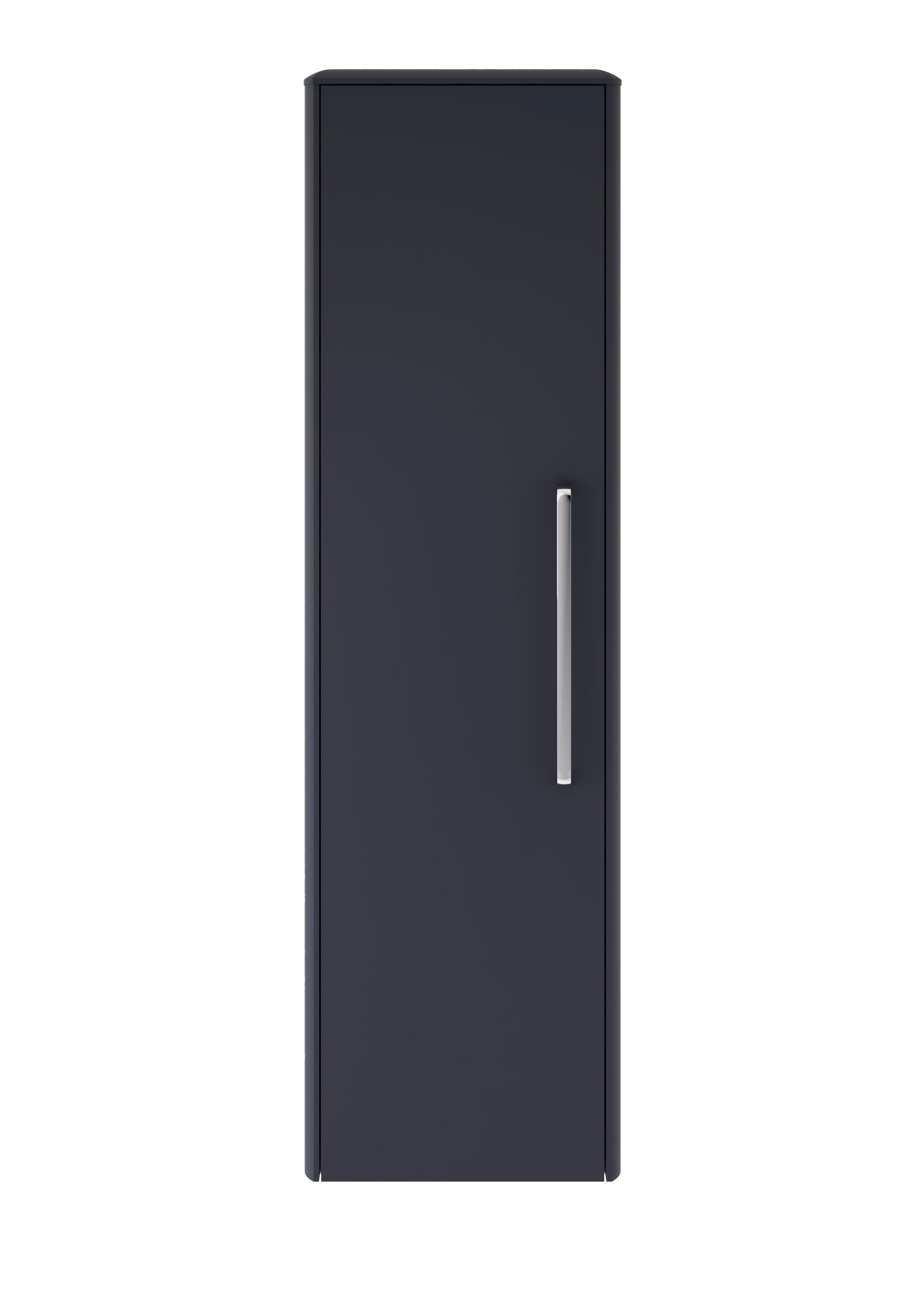 Hudson Reed Solar 350mm 1 Door Indigo Blue Wall Hung Tall Cabinet With Handles