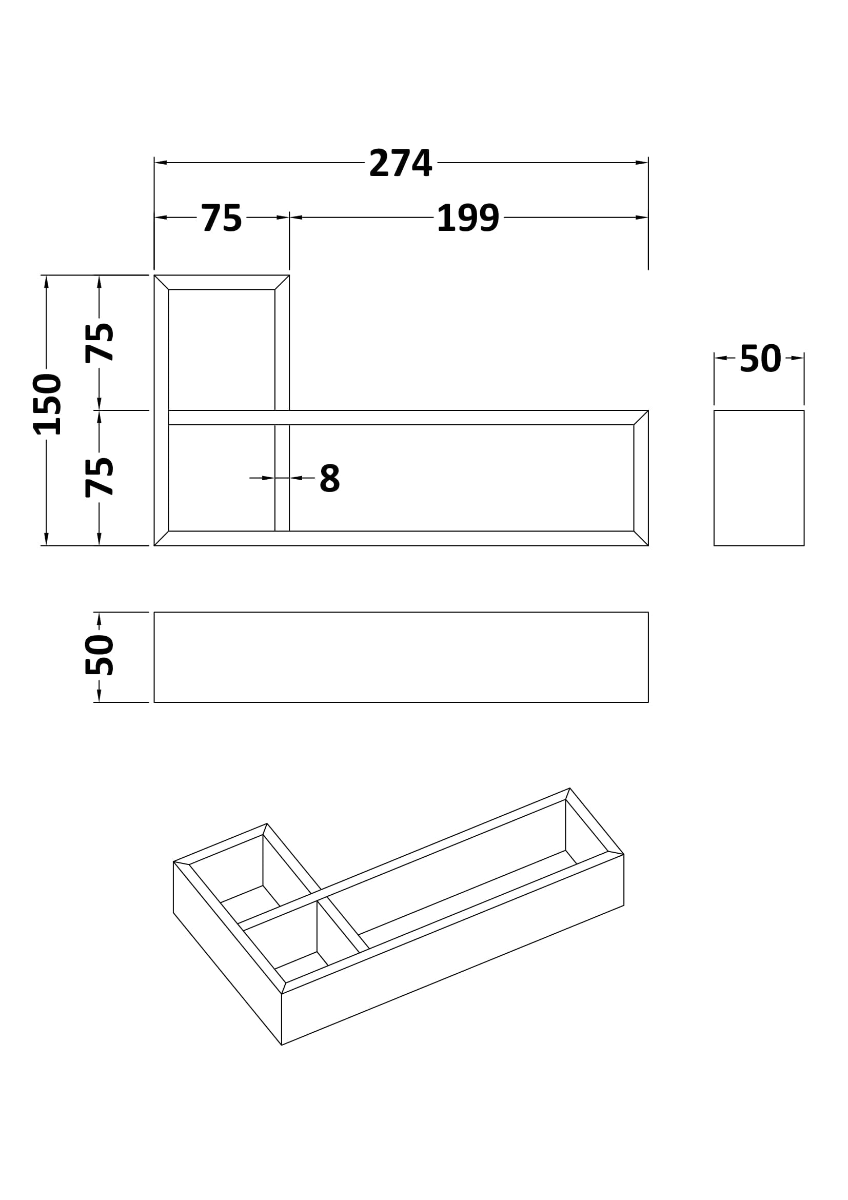 Accessories L-Shaped Bamboo Drawer Organiser
