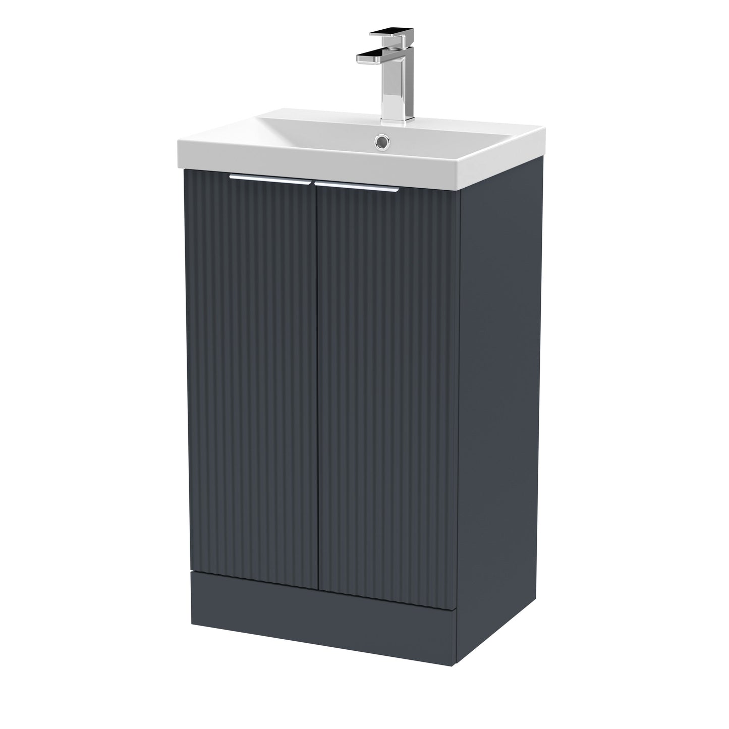 Hudson Reed Fluted 500mm Floor Standing Vanity Unit Including Basin