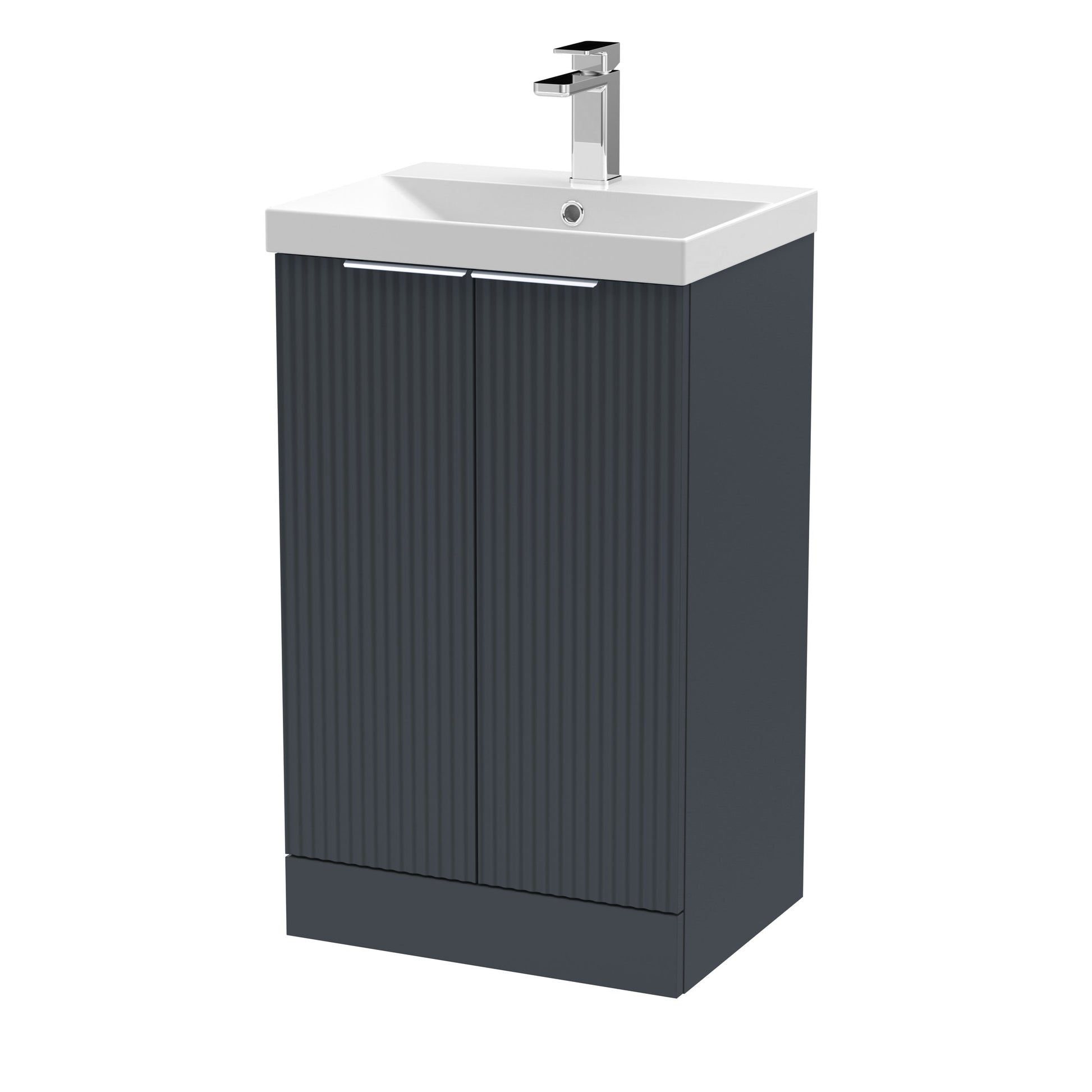 Hudson Reed Fluted 500mm Floor Standing Vanity Unit Including Basin