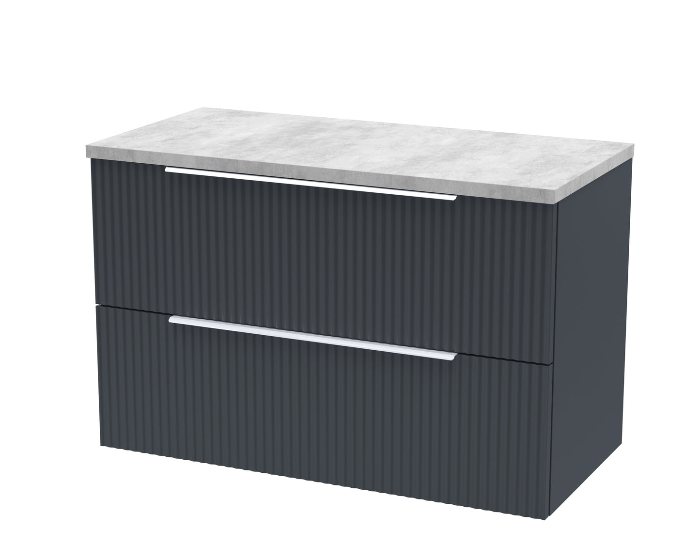 Hudson Reed Fluted 805mm Wall Hung 2-Drawer Vanity Unit With Laminate Top