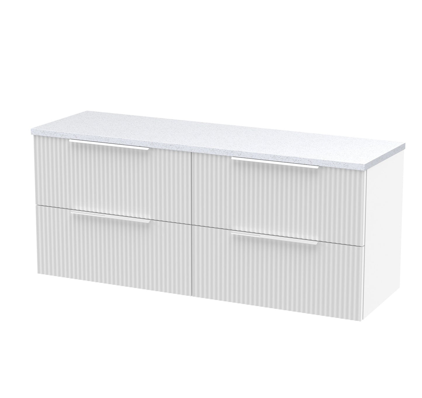 Hudson Reed Fluted 1200mm Wall Hung 4-Drawer Vanity Unit With Laminate Worktop