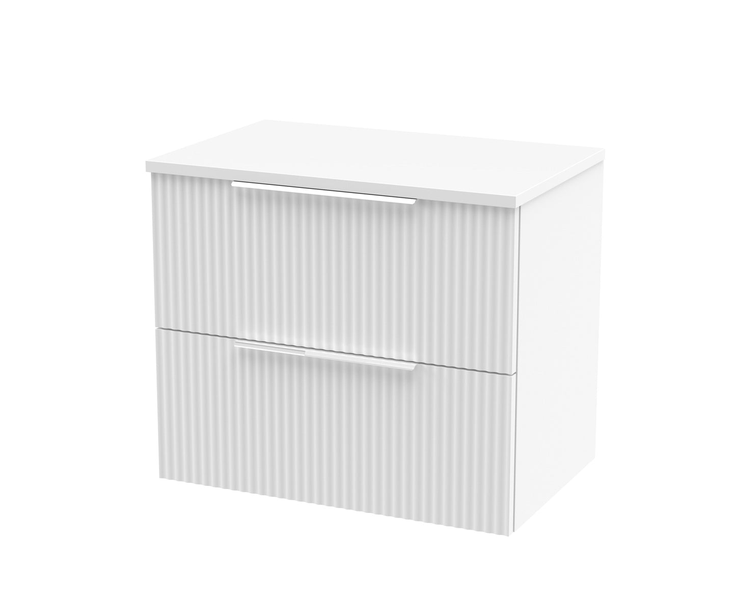 Hudson Reed Fluted 600mm Wall Hung 2-Drawer Vanity With Worktop