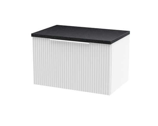 Hudson Reed Fluted 600mm Wall Hung Single Drawer Vanity With Laminate Top