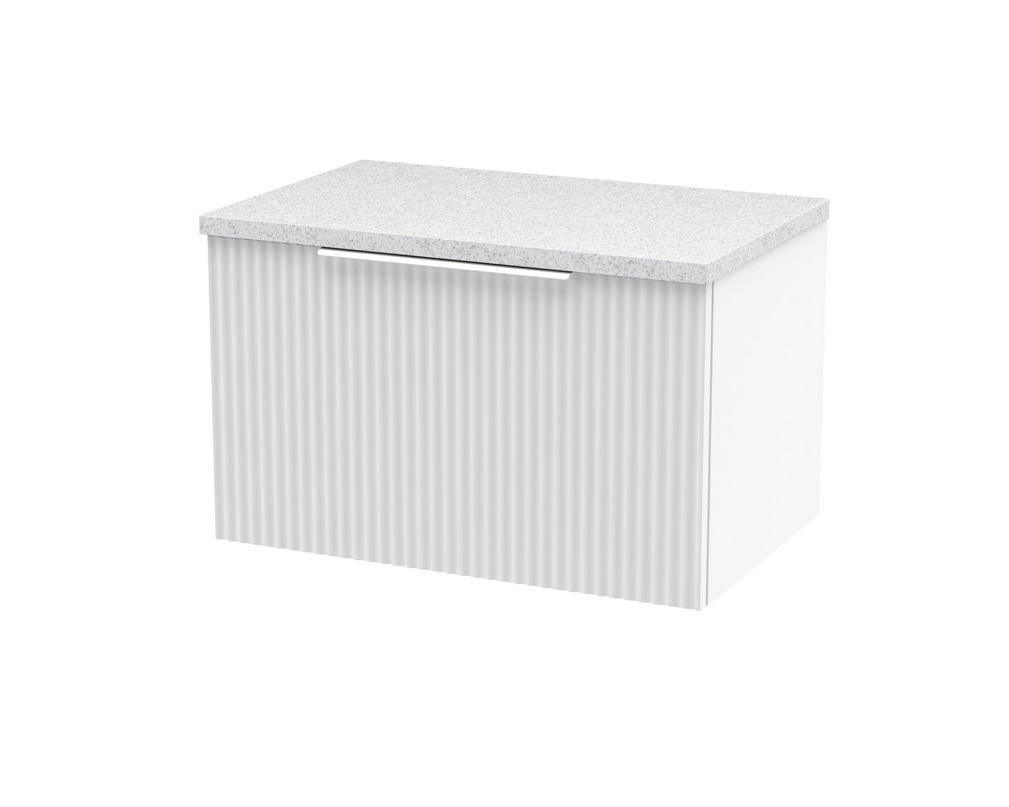 Hudson Reed Fluted 600mm Wall Hung Single Drawer Vanity Unit With Laminate Top