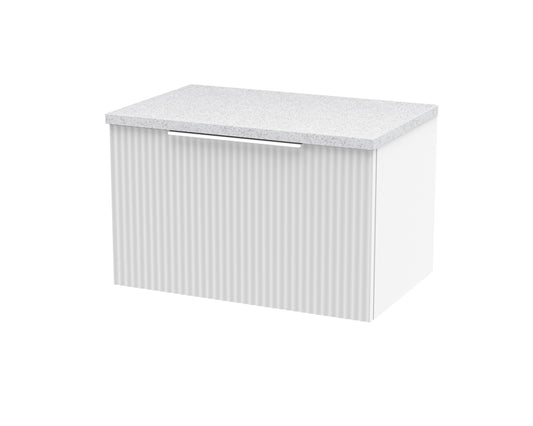 Hudson Reed Fluted 600mm Wall Hung Single Drawer Vanity Unit With Laminate Top